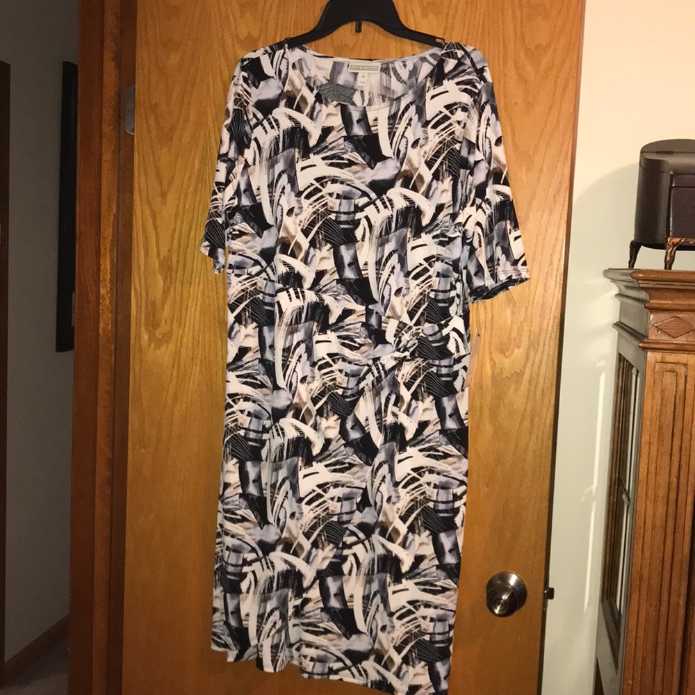 Dress muti color brown blk